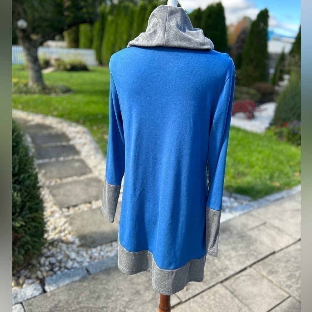 Youtalia long shirt tunic top with cowlneck and color blocking - Picture 8 of 13